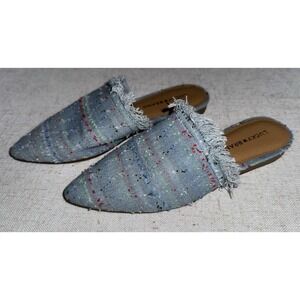 Lucky Brand Women's Sz 7 Bapsee Mule Slide Light Blue Denim Multicolor Slip On